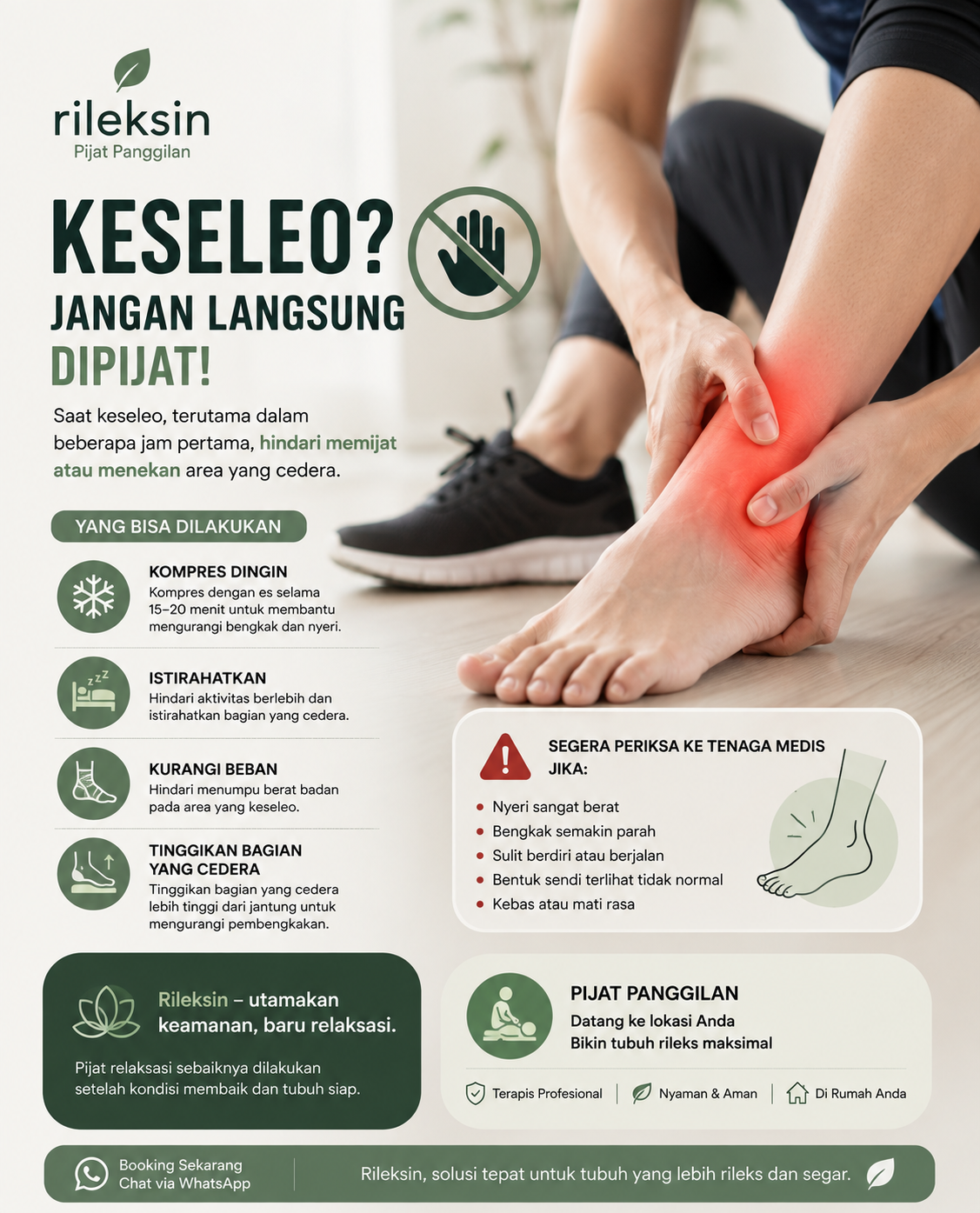 Keseleo? Jangan Langsung Dipijat! Ketahui Penanganan yang Benar